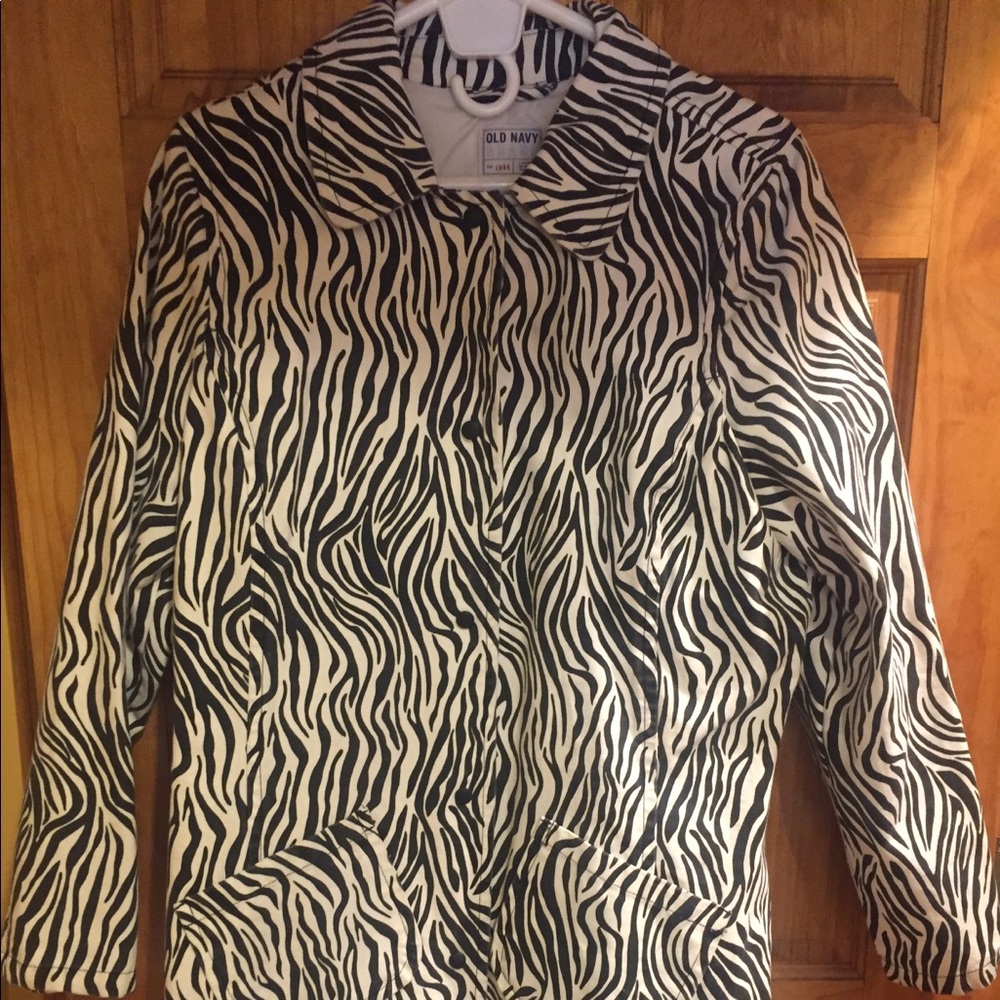 Old Navy Zebra Print Trench Coat